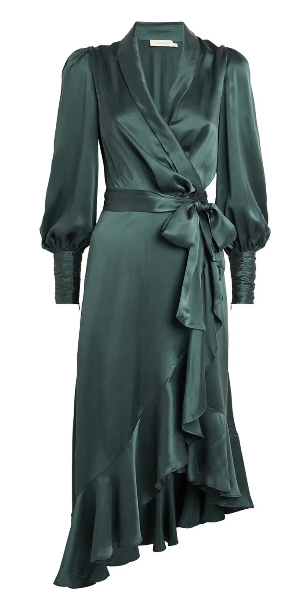 Zimmermann Silk Wrap Midi Dress Dark Green Size 3 / AU 14 for rent on The Volte - main image
