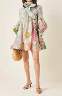 Zimmermann Concert Tie Neck Mini Dress Mint Collage Size 0 / AU 8 for rent on The Volte - image 3