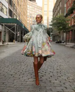 Zimmermann Concert Tie Neck Mini Dress Mint Collage Size 0 / AU 8 for rent on The Volte - image 4