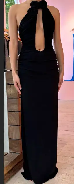 Magda Butrym Plunge Maxi Dress Black Size 6 for rent on The Volte - image 5