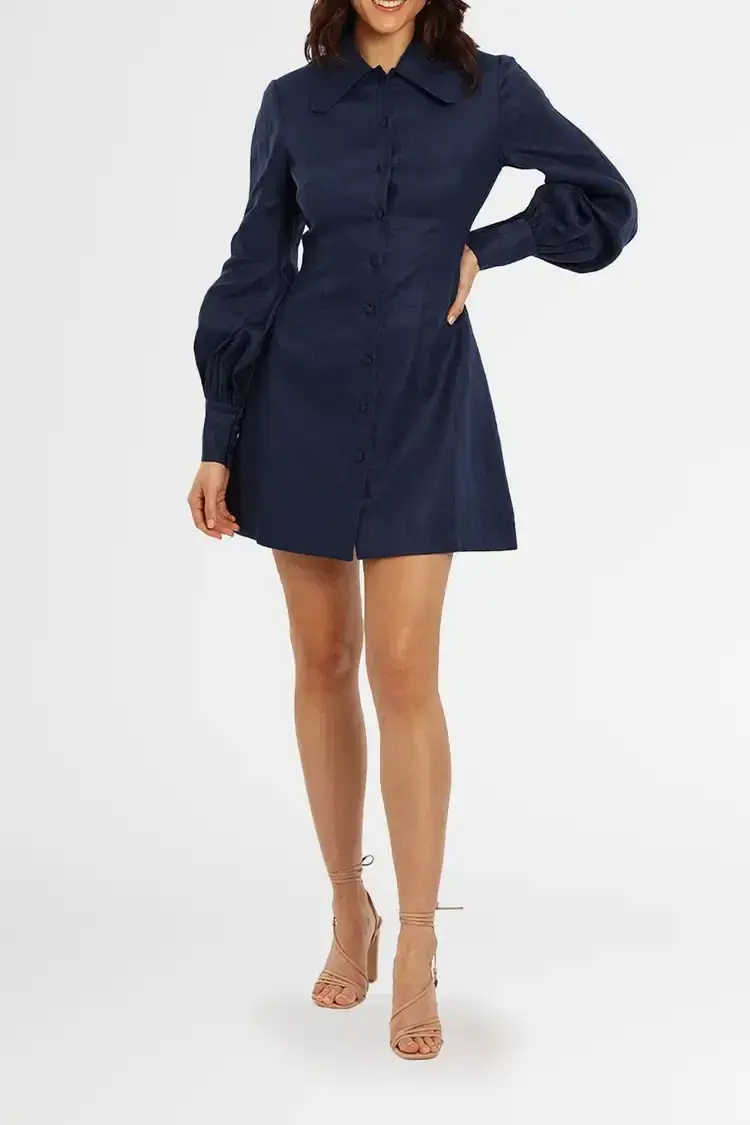 Leo Lin Luminous Mini Dress in Blue Size 10 - Image 4