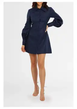 Leo Lin Luminous Mini Dress in Blue Size 10