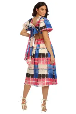 Leo Lin Freedom Madras Cut Out Midi Dress Multi Size 10 for rent on The Volte - image 3