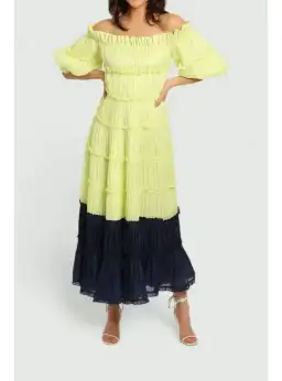 Leo Lin The Nobility Midi Dress Spliced Size AU 12 for rent on The Volte - image 1