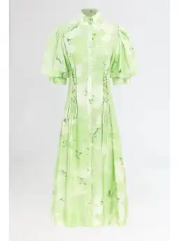 Leo Lin Anneke Drawstring Midi Dress in Sage Size AU 12 for rent on The Volte - image 4