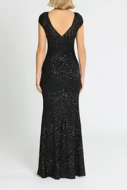 Langhem Ida Sequin Gown in Black Size 8 for rent on The Volte - image 3