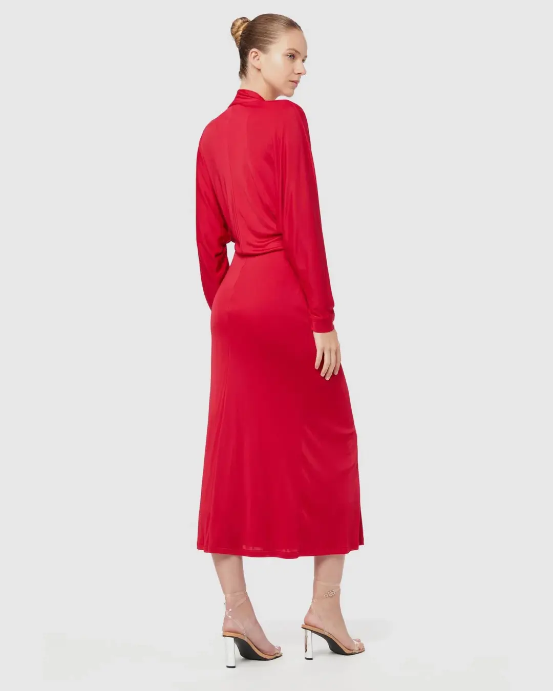 Manning Cartell Haute Pursuit Long Sleeve Midi Dress Red Size 14 for rent on The Volte - main image