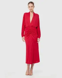 Manning Cartell Haute Pursuit Long Sleeve Midi Dress Red Size 14 for rent on The Volte - image 1