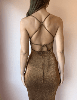 Bec & Bridge Bronze Baby Midi Dress Brown Size 8 for rent on The Volte - image 5