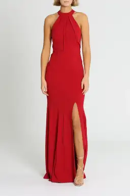 L'amour High Neck Scuba Crepe in Cherry Size AU 16