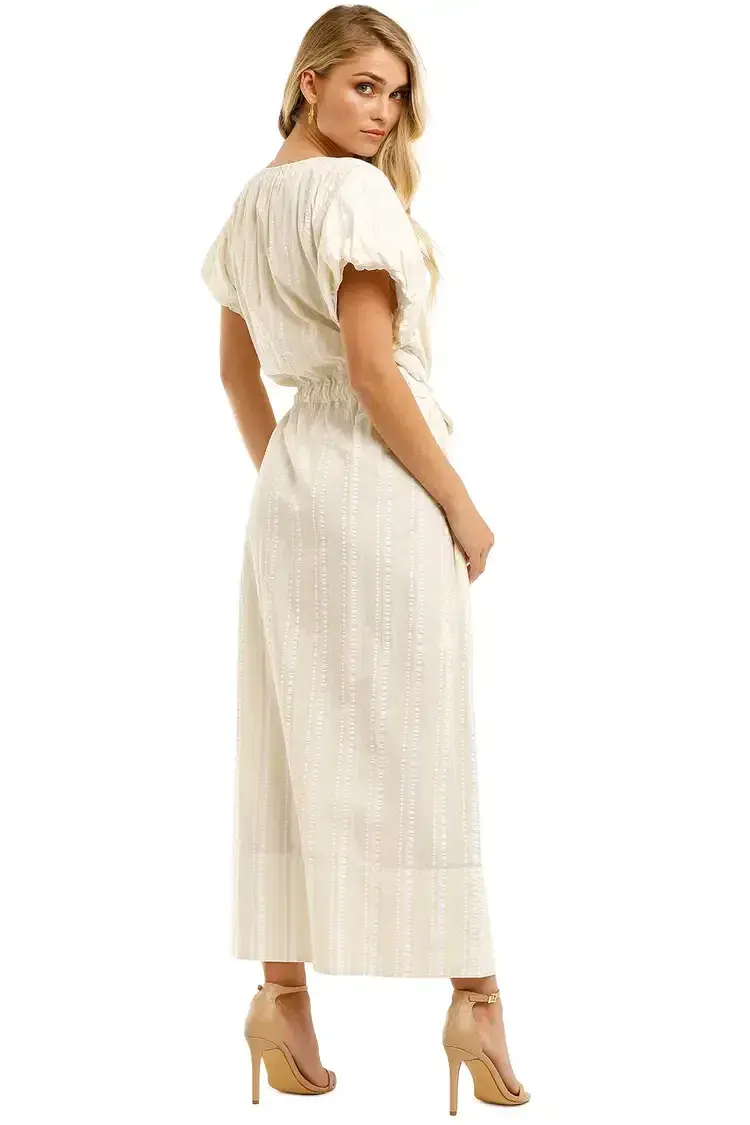 Lee Mathews Elka Puff Dress in Beige Size AU 8 for rent on The Volte - main image