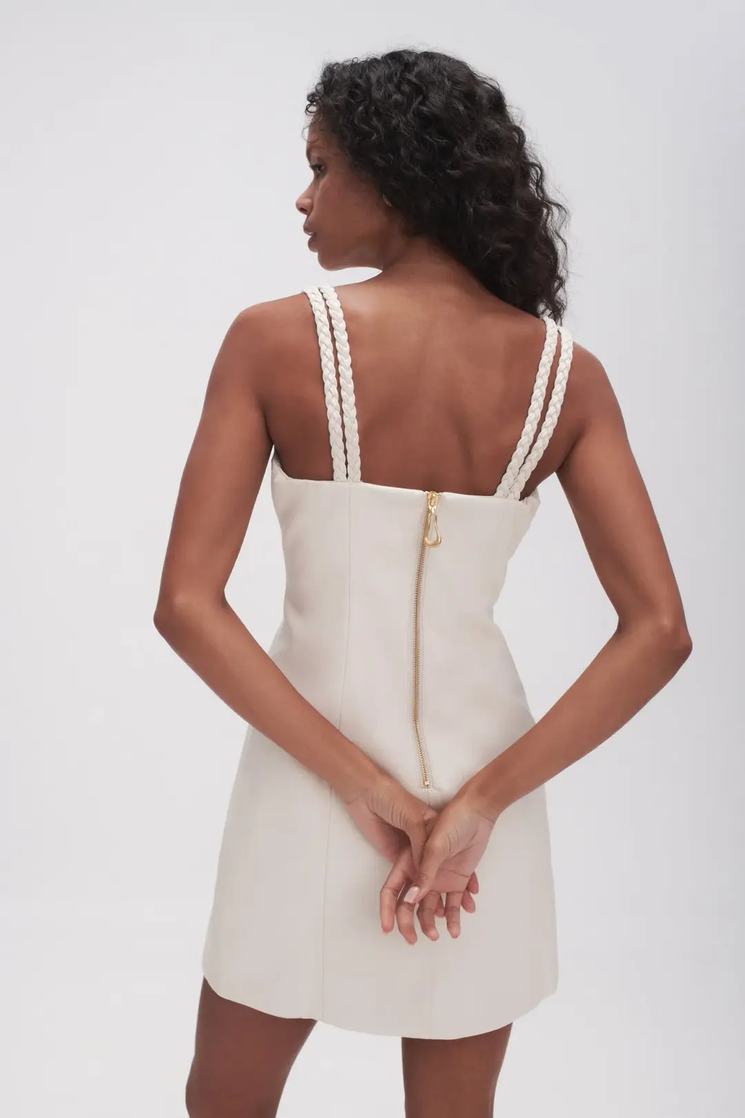 Aje Osa Braided Mini Dress White Size AU 4 for rent on The Volte - main image