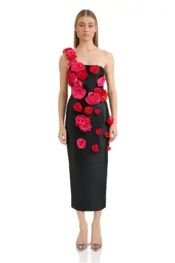 Eliya the Label Elinor Dress Black Floral Size XS / AU 6 for rent on The Volte - image 1