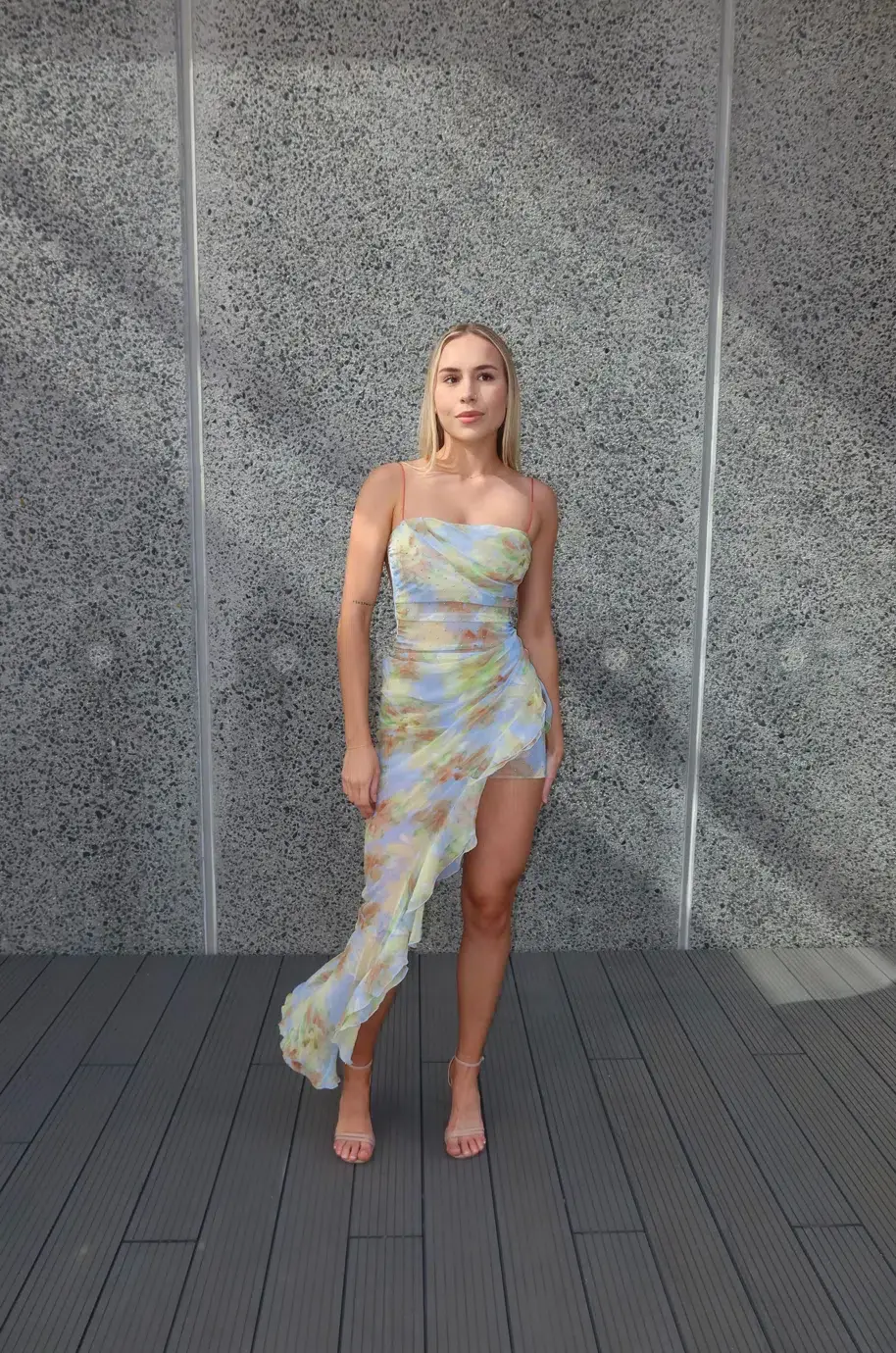 Bec & Bridge Zephyr Asym Dress Blue Blossom 8 for rent on The Volte - main image