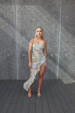 Bec & Bridge Zephyr Asym Dress Blue Blossom 8 for rent on The Volte - image 1