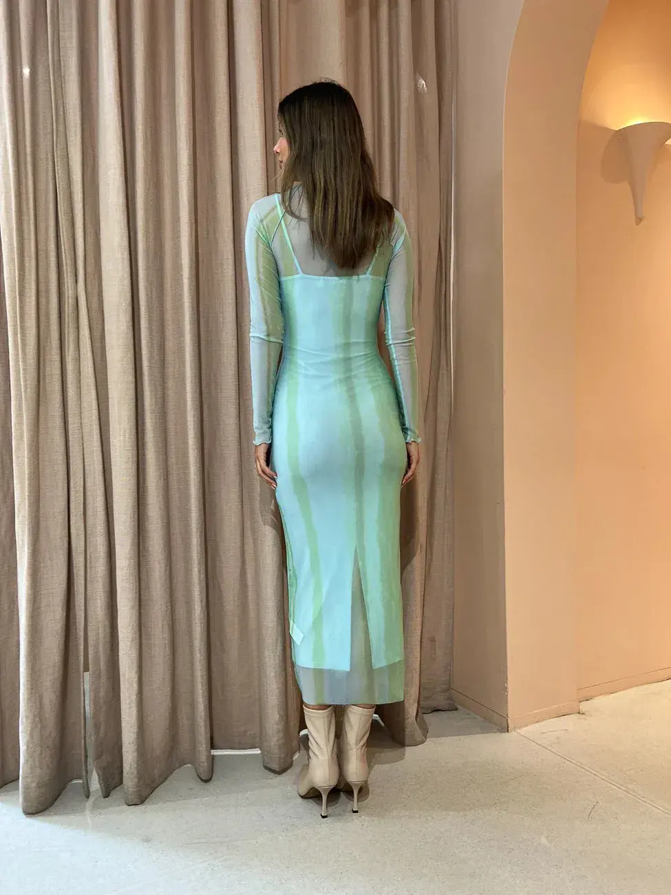 Significant Other Jean Midi Dress Green Mirage Size 6 - Image 2