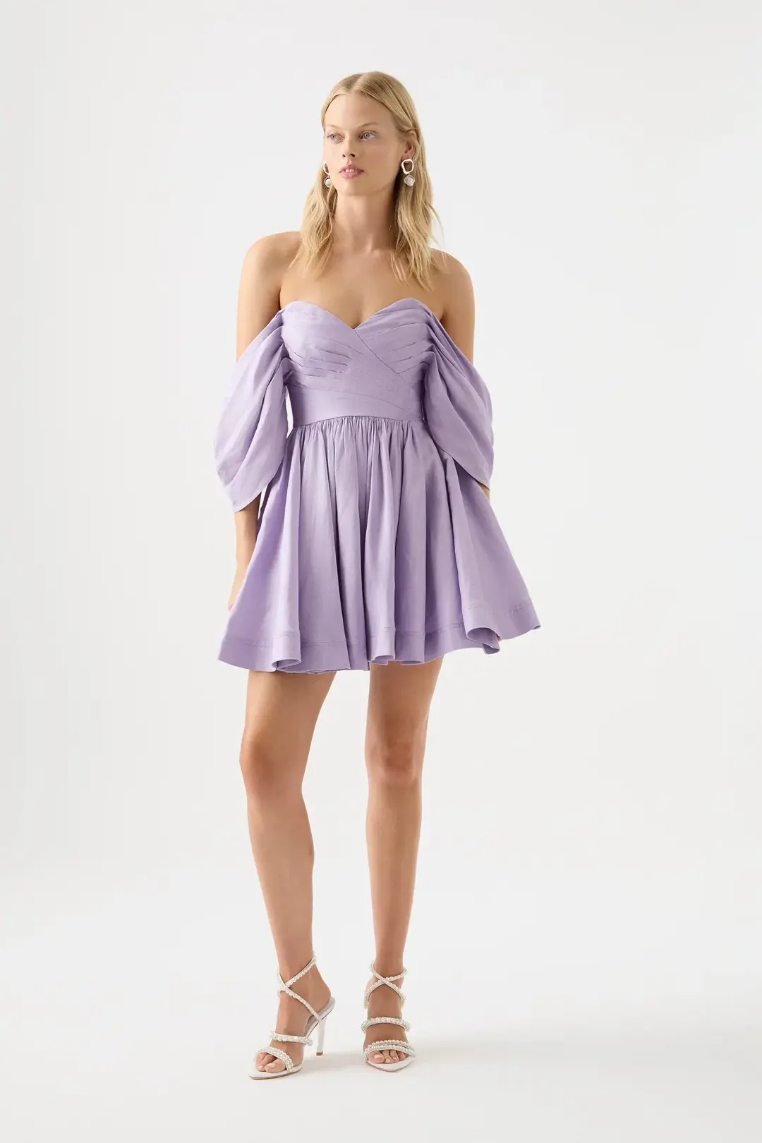 Aje Zorina Sweetheart Mini Dress Lilac Size 8 for rent on The Volte - main image