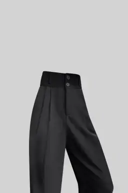 Sierra Darien Cut Out Shoulder Jacket and High Waist Loose Pants Set Black Size M / AU 10 for rent on The Volte - image 8