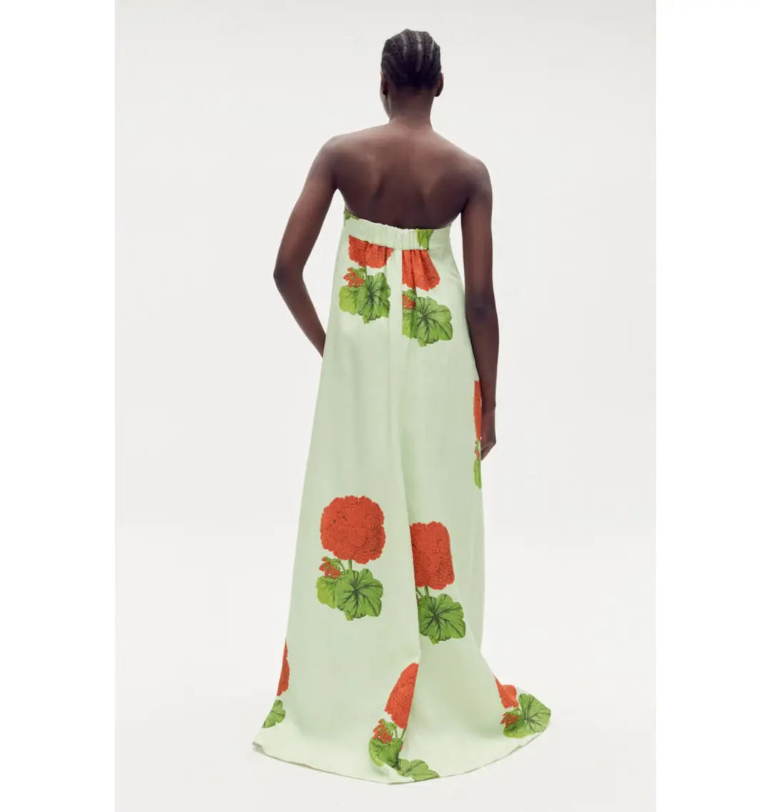 Oroton Posie Geranium Print Gown Sea Spray Size AU 12 for rent on The Volte - main image