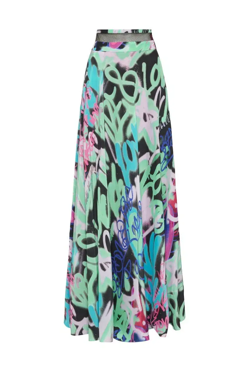 Sass and Bide Graffiti Speaks Maxi Skirt Multi Size 8 for rent on The Volte - main image