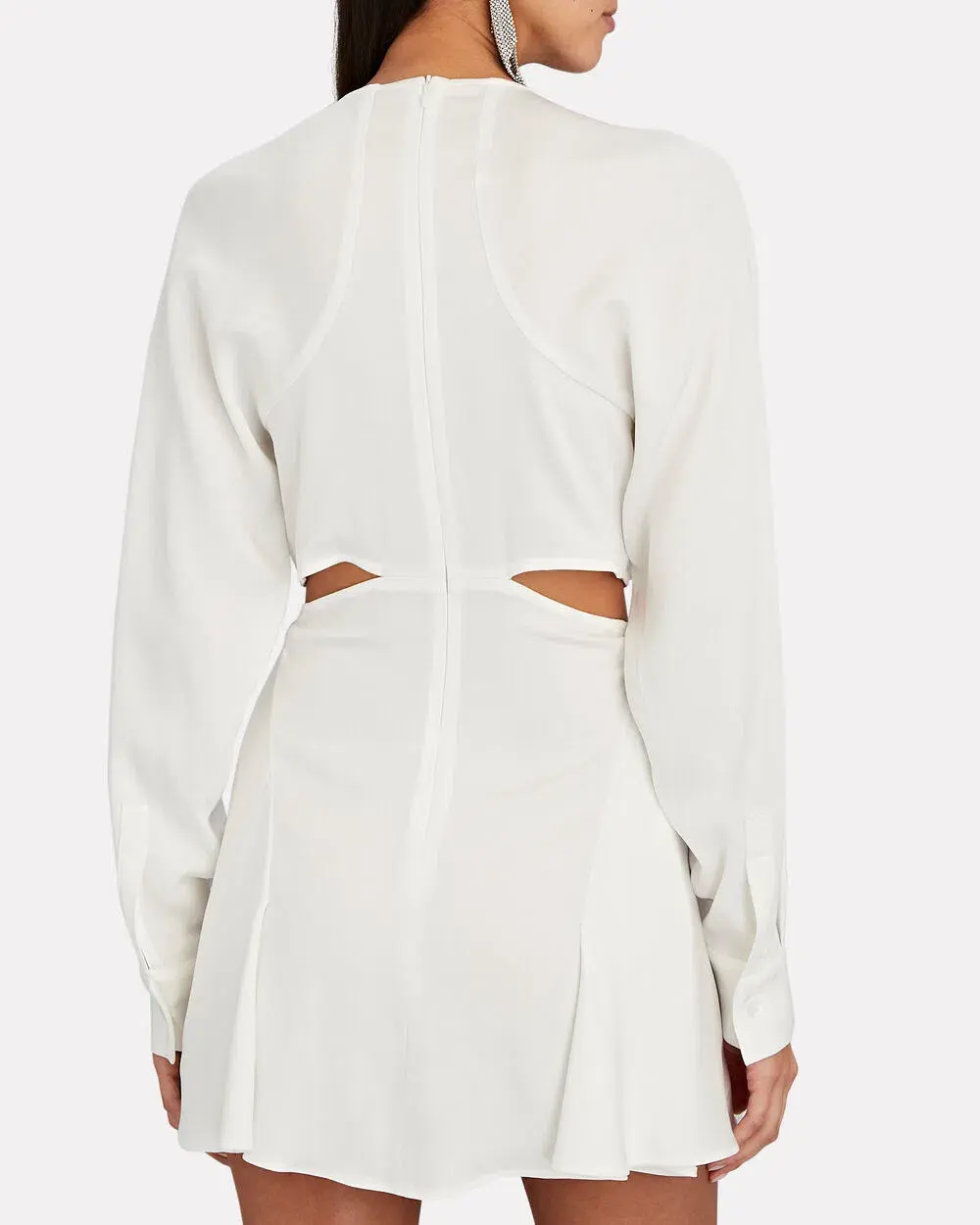 Christopher Esber Ruched Floating Sleeve Mini Dress White Size 12 for rent on The Volte - main image