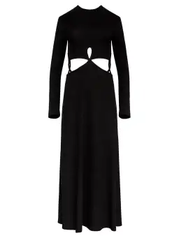 Christopher Esber Looped Cutaway Long Sleeve Rib Dress Black Size 14 for rent on The Volte - image 4