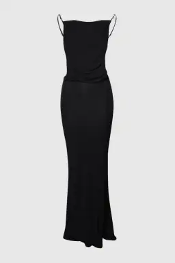 Christopher Esber Sculptured Strapped Ruched Dress Black Size 14 for rent on The Volte - image 3