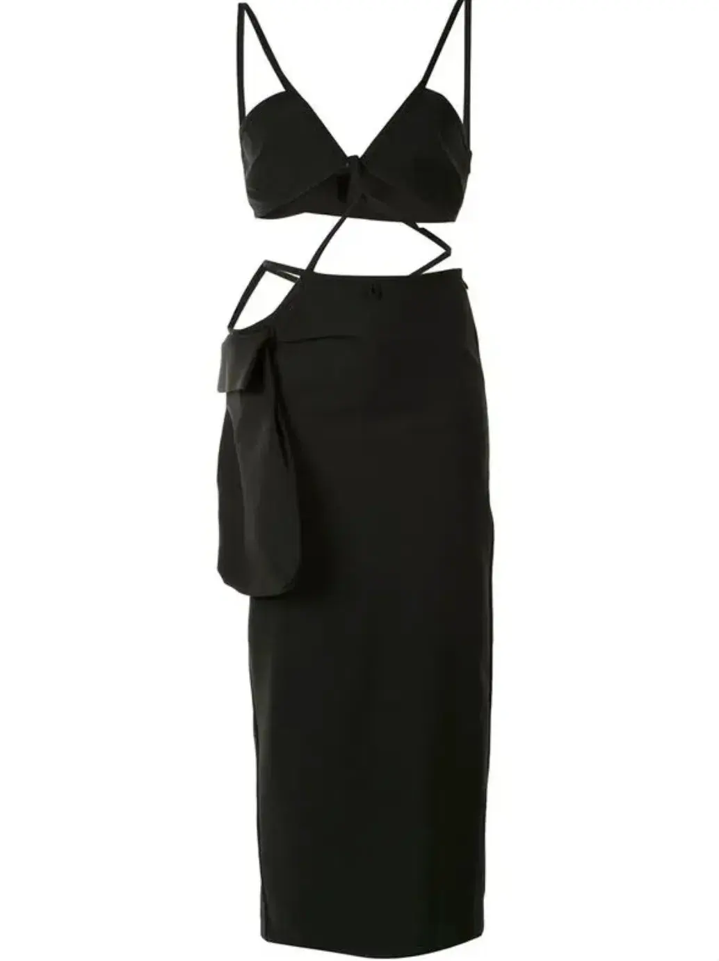 Christopher Esber Cross Bandeau Tie Dress Black Size 10 for rent on The Volte - main image