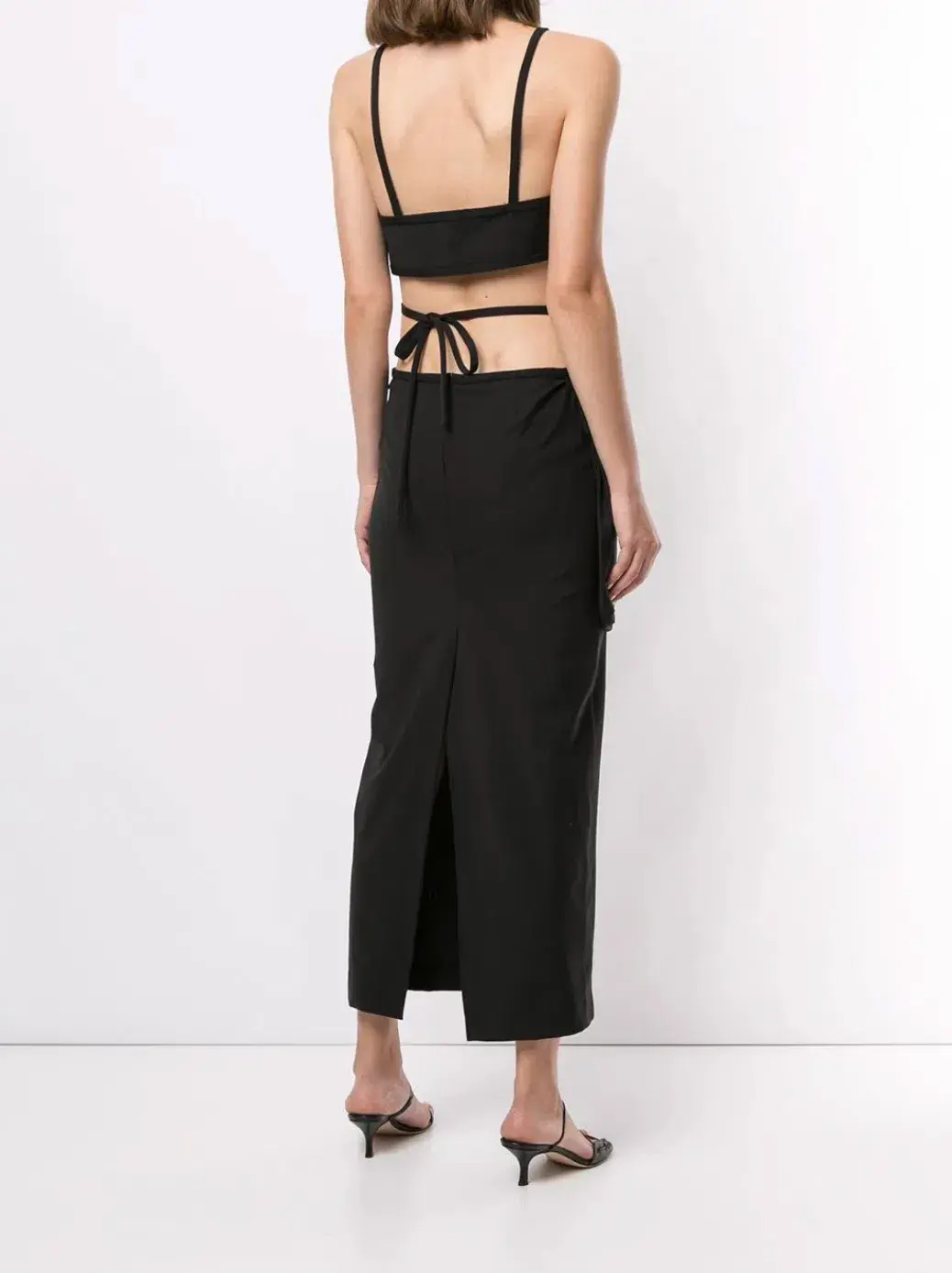Christopher Esber Cross Bandeau Tie Dress Black Size 10 for rent on The Volte - main image