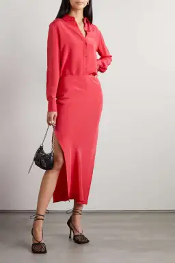 Christopher Esber Button Up Bias Shirt Dress Chilli Size 4 for rent on The Volte - image 1