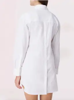 Christopher Esber Spiral Ruched Shirt Dress White Size 4 for rent on The Volte - image 4