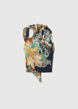 Leo Lin Bridget Halterneck Top and Myla Midi Skirt Azalea Print in Twilight Size 8 for rent on The Volte - image 3