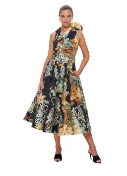 Leo Lin Bridget Halterneck Top and Myla Midi Skirt Azalea Print in Twilight Size 8 for rent on The Volte - image 1