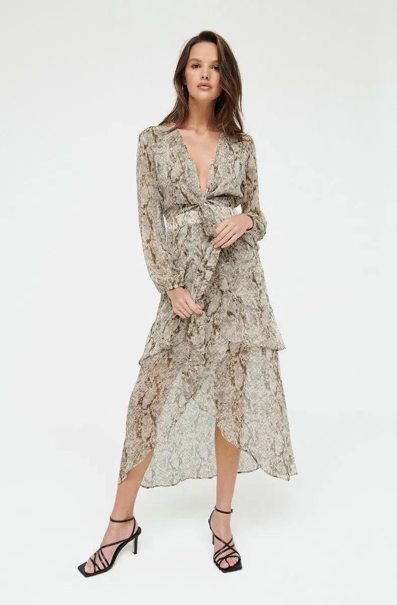 SHEIKE Mercy Dress Soft snake skin print size 6 for rent on The Volte - main image