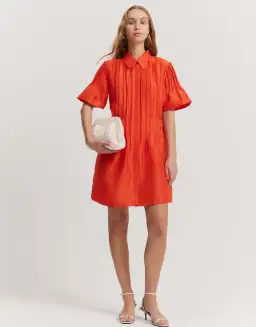 Country Road Pintuck Mini Dress Sangria Size 4