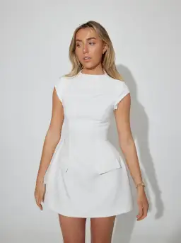 Odd Muse The Ultimate Muse Cap Sleeve Mini Dress White Size 8 for rent on The Volte - image 2