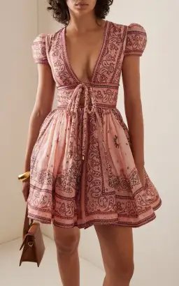 Zimmermann Matchmaker Structured Mini in Pink Bandana Size 0 / AU 8 for rent on The Volte - image 1