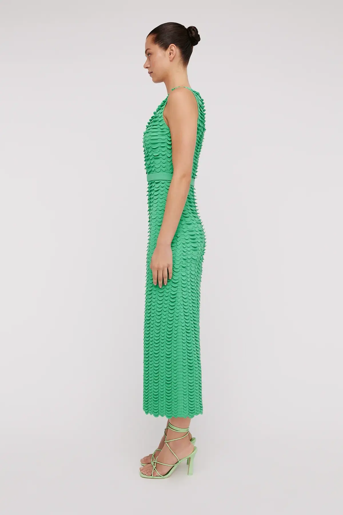 Scanlan Theodore Scallop Stitch Knit Dress Green Size M/ AU 10 - Image 3