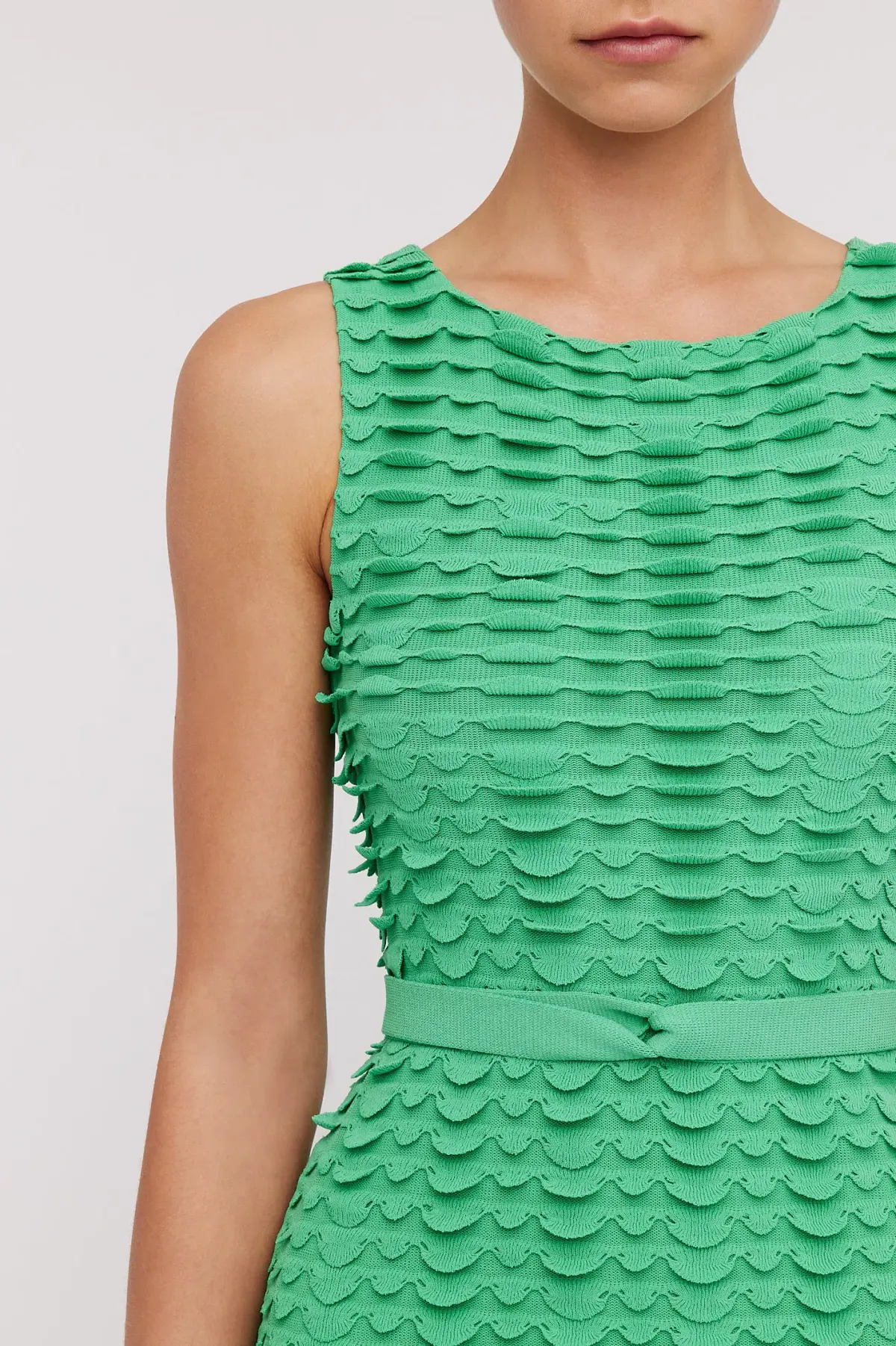 Scanlan Theodore Scallop Stitch Knit Dress Green Size M/ AU 10 - Image 4