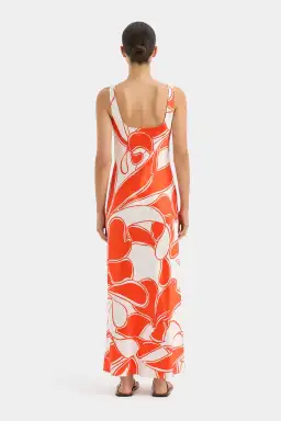 Sir the Label Ramona Twist Bias Dress Orange Print Size 3 / AU 12 for rent on The Volte - image 3