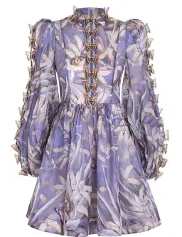 Zimmermann The Botanica Butterfly Mini Dress In Pandanus Size 0/Au 8 for rent on The Volte - image 2