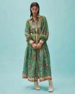 Alemais Birdie Green Shirtdress With Sleeves Size AU 10 for rent on The Volte - image 1
