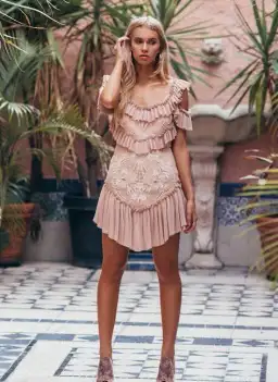 Alice McCall Lovebirds Mini Dress Dusty Pink Size 6 for rent on The Volte - image 1