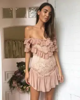 Alice McCall Lovebirds Mini Dress Dusty Pink Size 6 for rent on The Volte - image 4