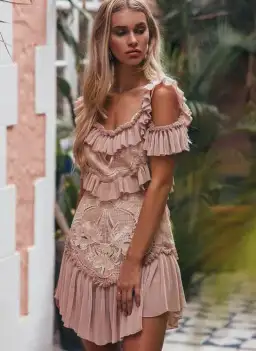 Alice McCall Lovebirds Mini Dress Dusty Pink Size 6 for rent on The Volte - image 3