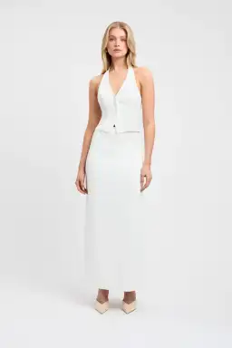 Kookai Oyster Vest & Midi Skirt Set White Size 6 for rent on The Volte - image 1