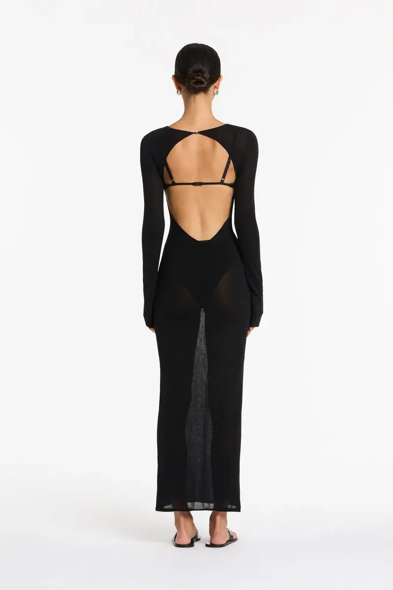 Sir The Label Eva Knit Midi Dress Black Size 6 for rent on The Volte - main image