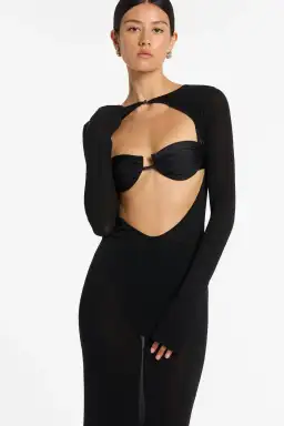 Sir The Label Eva Knit Midi Dress Black Size 6 for rent on The Volte - image 2