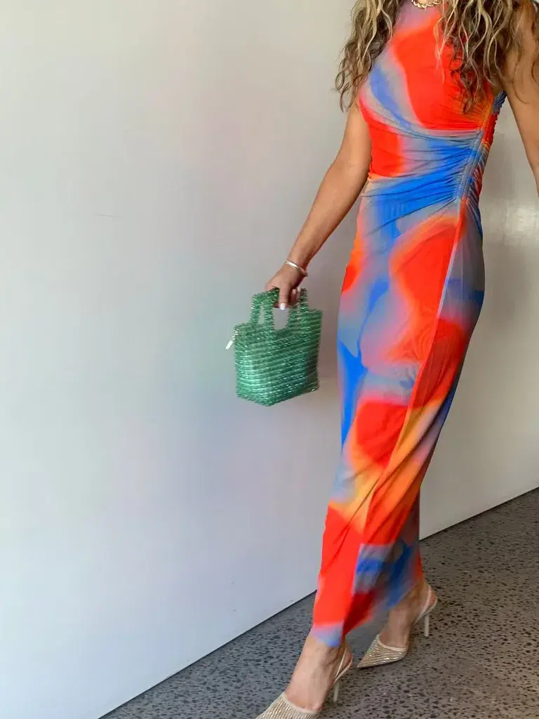 Scanlan Theodore The Italian Watercolour Print Dress Multi Size 6 for rent on The Volte - main image