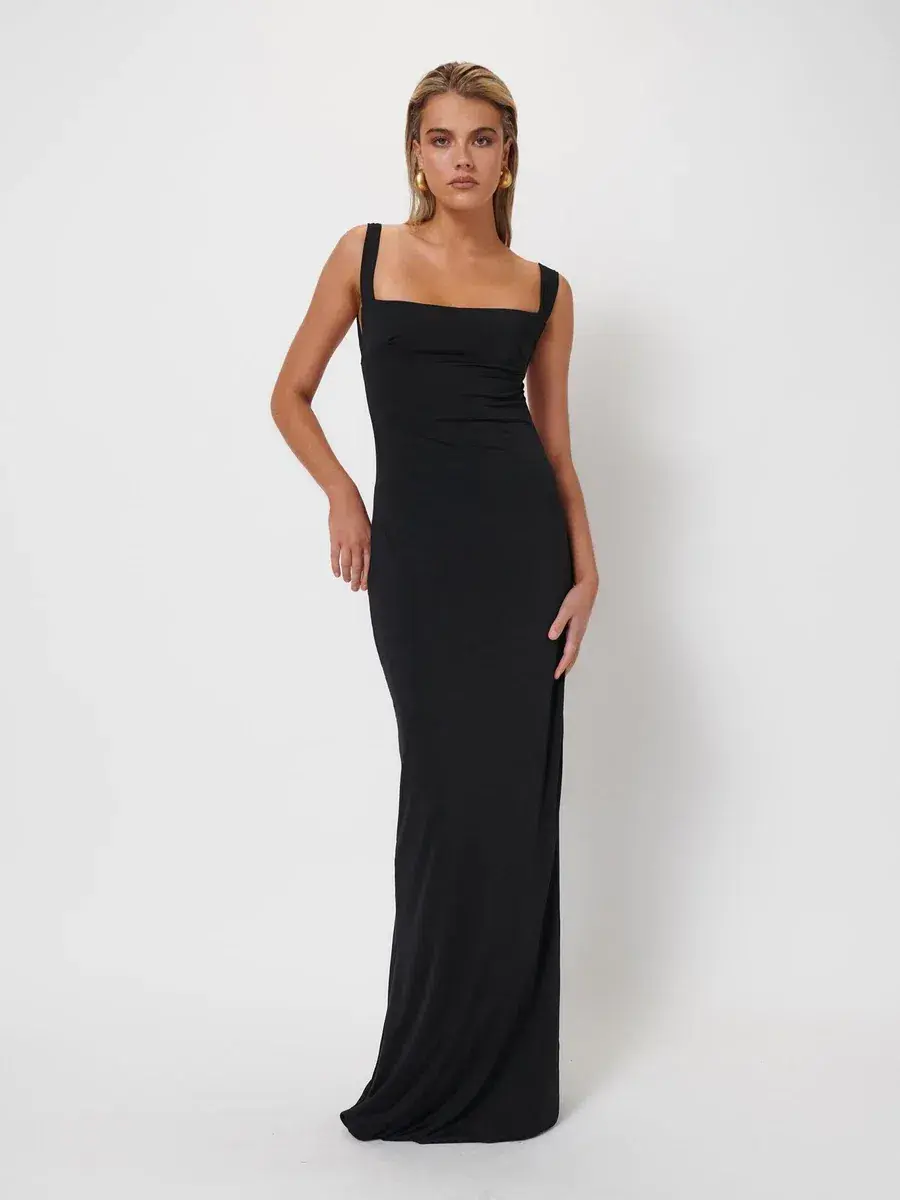 Effie Kats Helena Gown Black Size 6 for rent on The Volte - main image